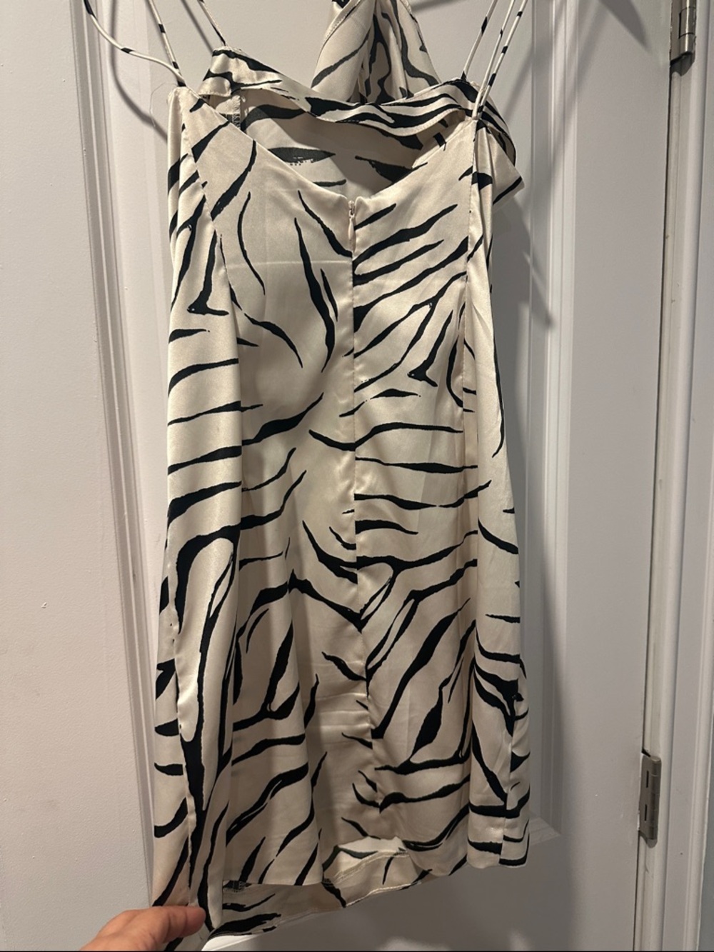 Zara Black & White Zebra Print Spaghetti Strap Mini Dress - Picture 10 of 14
